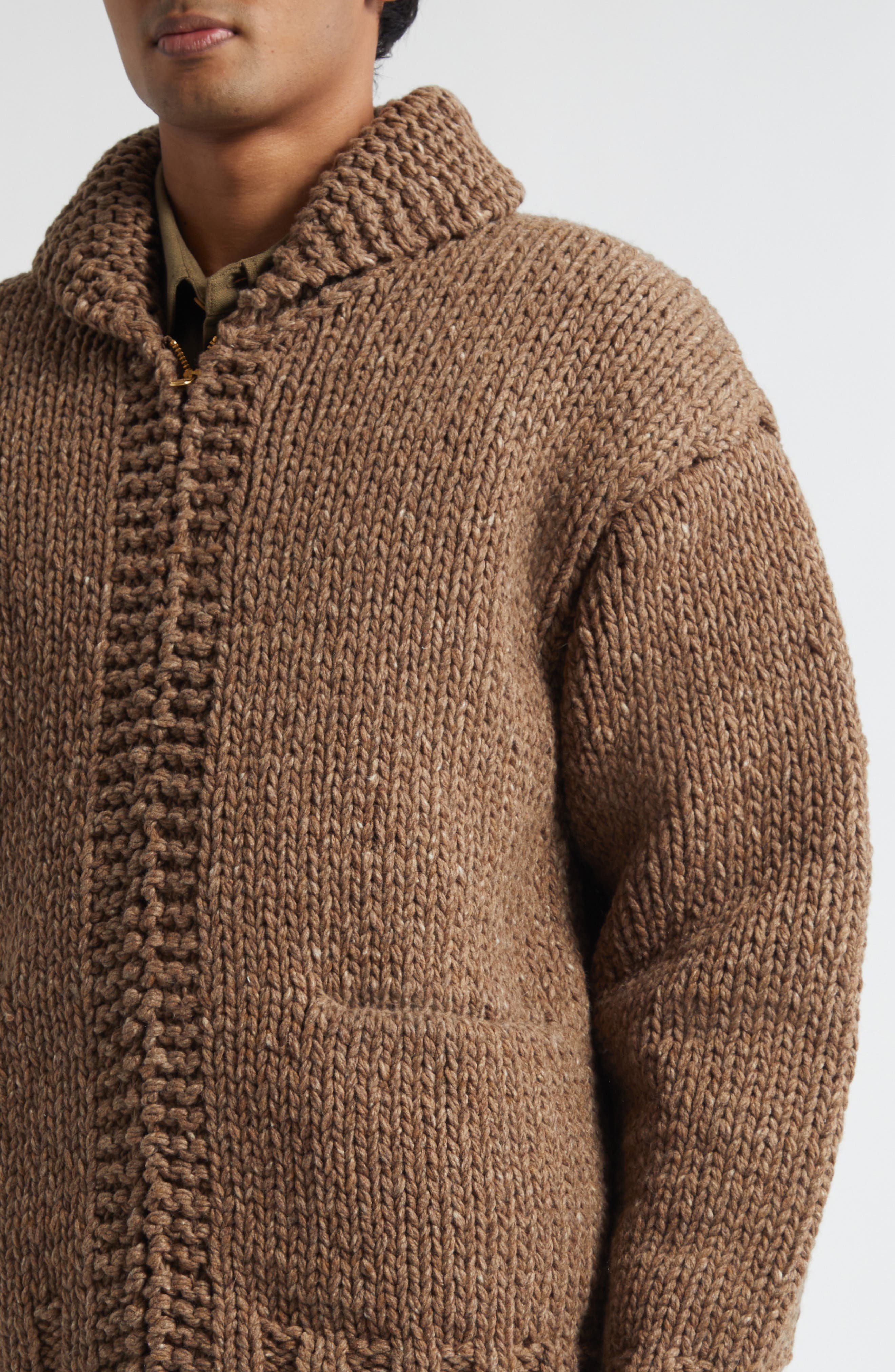 Hand Knit Full Zip Wool & Cashmere Cardigan (Men) | Nordstrom