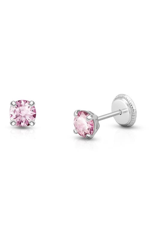 Tiny Blessings 14k Gold 4mm Crystal Birthstone Studs Screw Back Earrings In Multi
