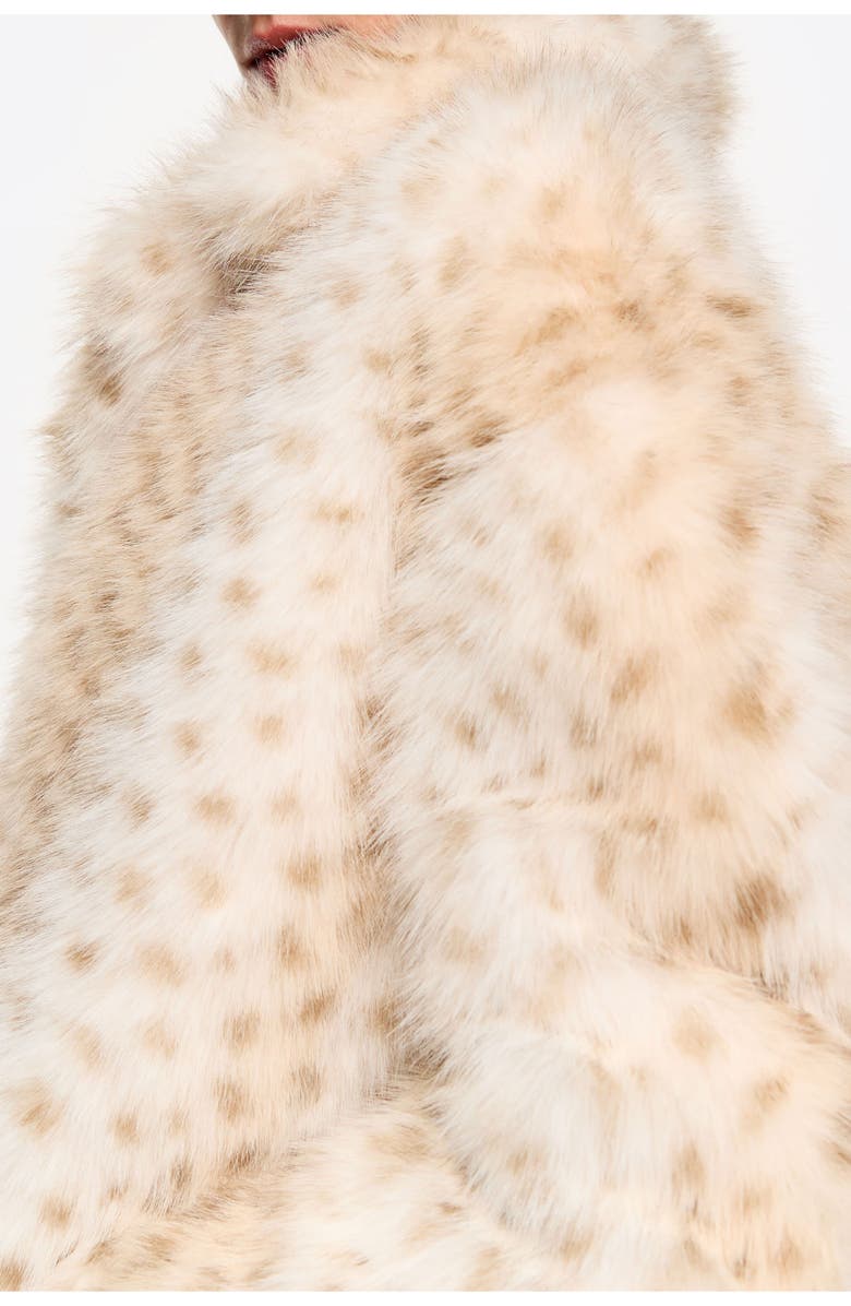 Bimba y Lola Short Off- Fur Coat, Alternate, color, Off White