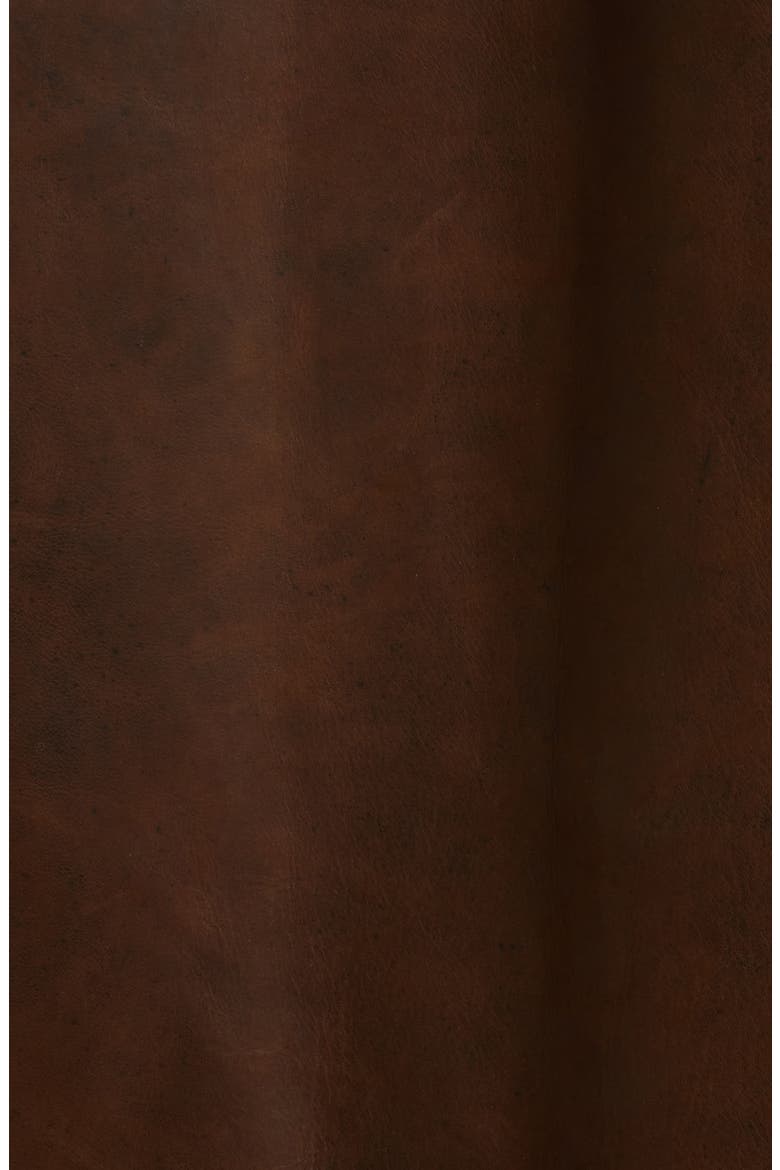 Leather Trucker Jacket, Alternate, color, BROWN