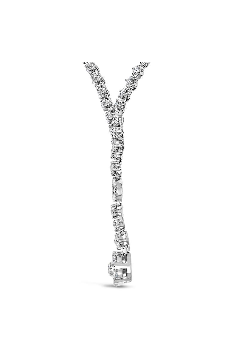 Haus of Brilliance 14K White Gold 6/7 Cttw Diamond Drop and V Necklace -Inches, Alternate, color, White