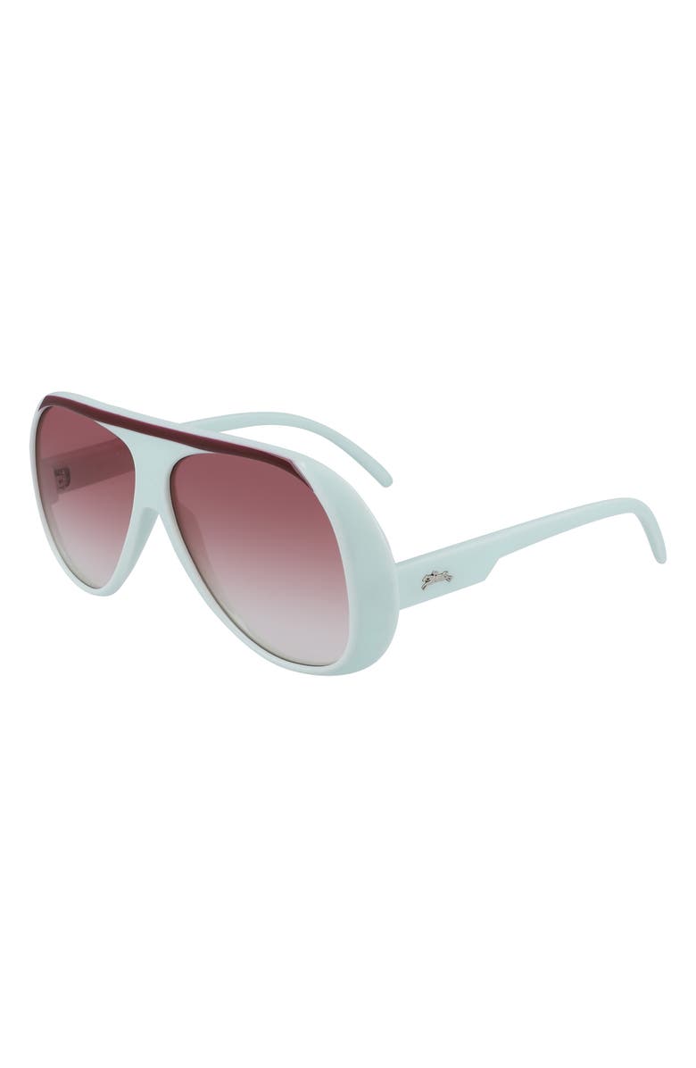 Longchamp Stripe 59mm Aviator Shield Sunglasses, Alternate, color,