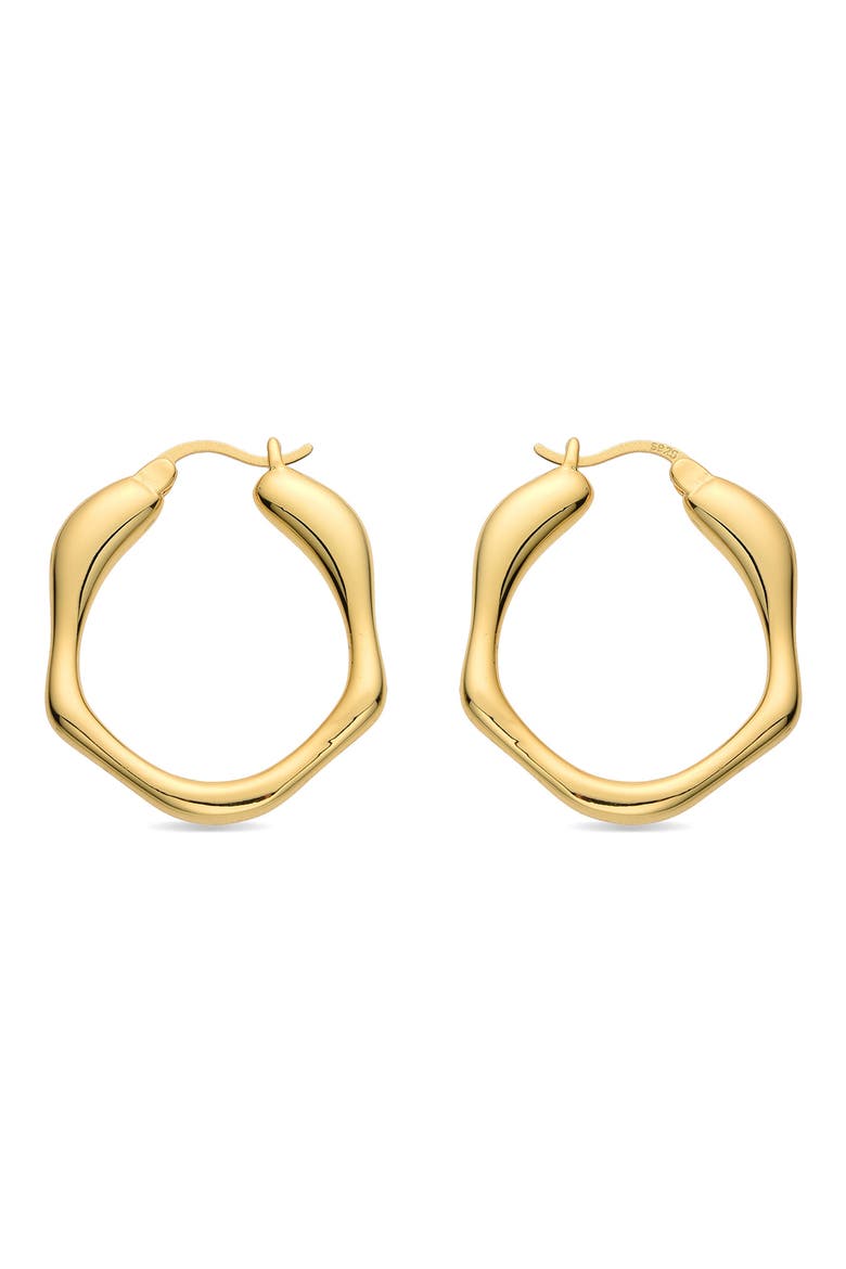 Assian Hexagon Hoop Earrings, Alternate, color, GOLD
