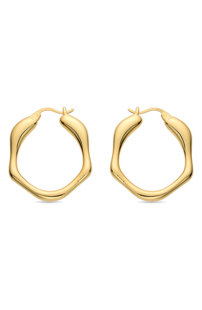 EYE CANDY LOS ANGELES Assian Hexagon Hoop Earrings, Alternate, color, Gold