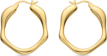 Assian Hexagon Hoop Earrings