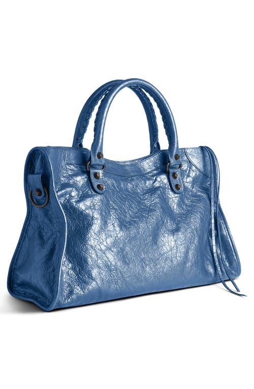 Balenciaga Le City Medium Crinkled Leather Top-handle Bag