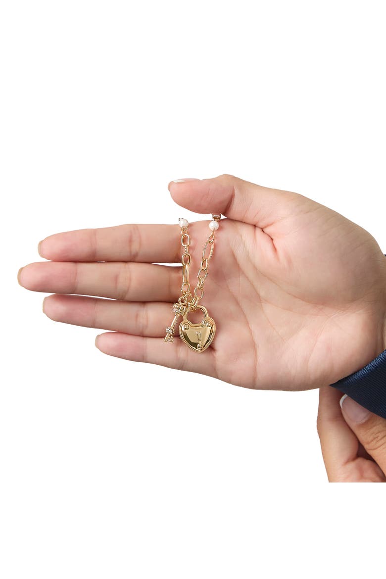 Heart Locket Charm Necklace, Gold-Tone, Alternate, color, Gold Tone