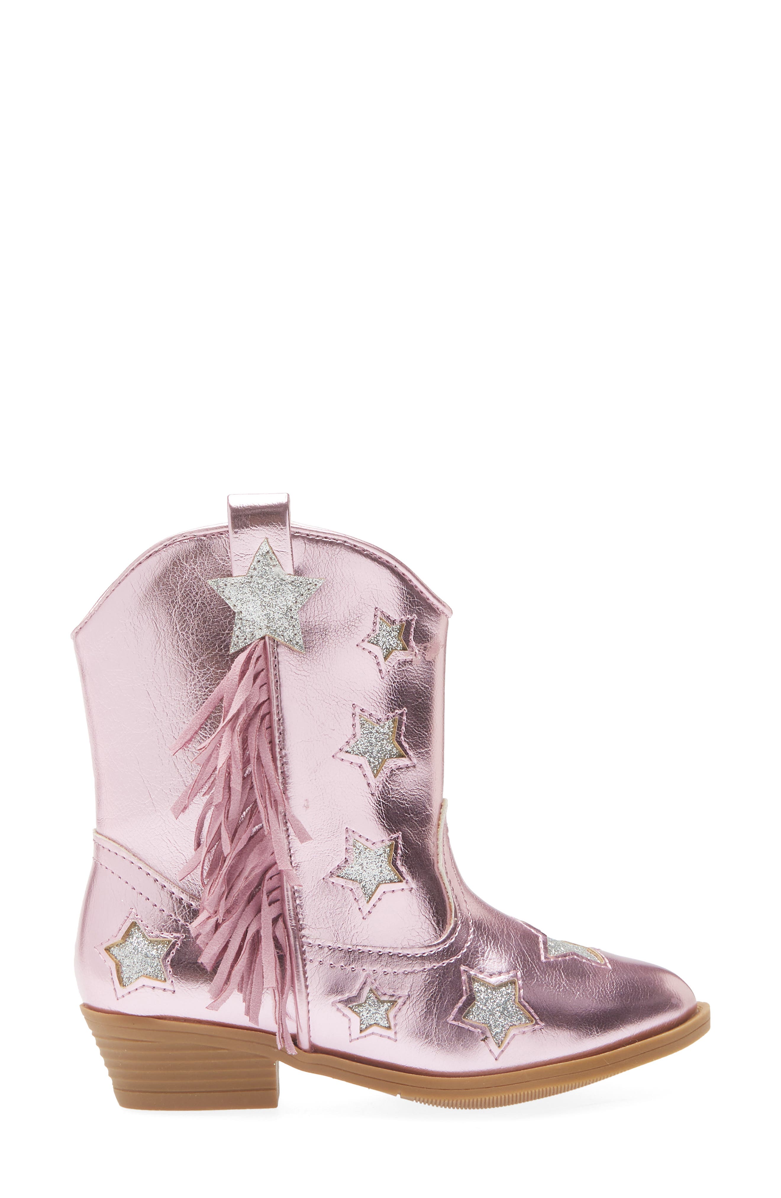 Kids' Celeste Western Boot, Alternate, color, PINK METALLIC