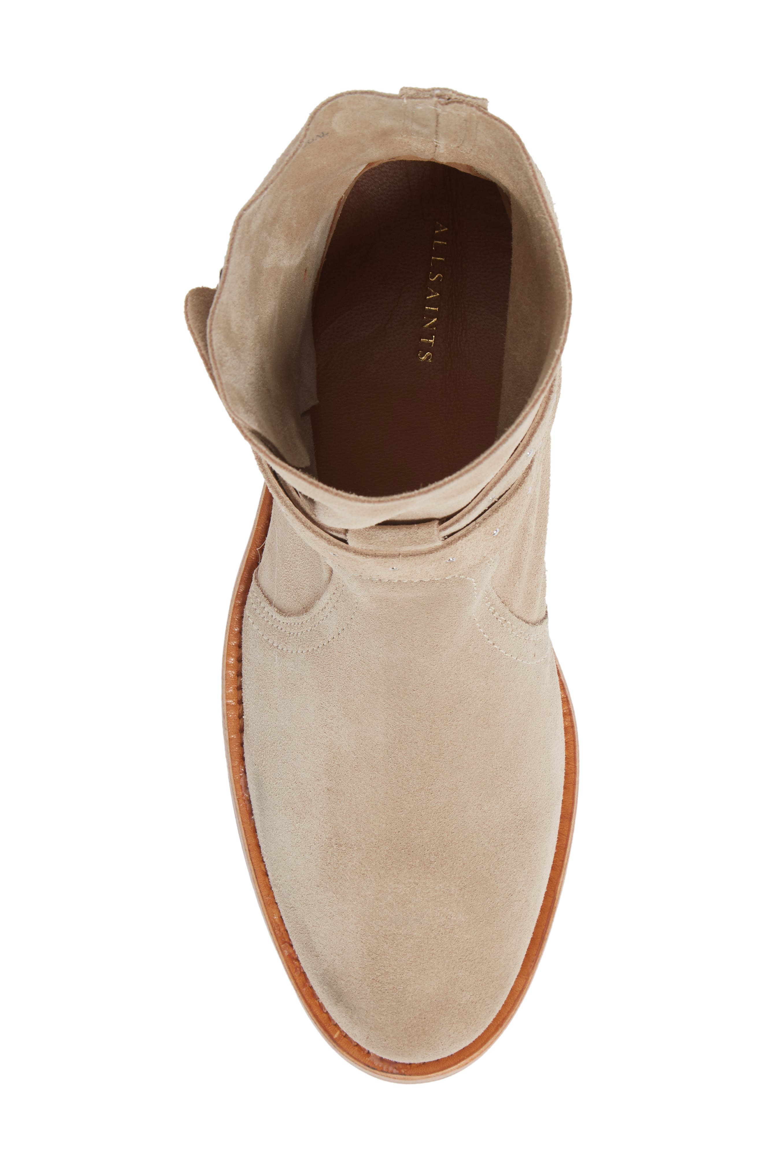 Carla Buckle Boot, Alternate, color, STONE SUEDE