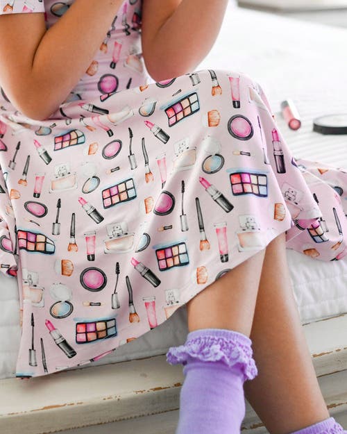 Lev Baby Makeup Print Twirl Dress In Pink