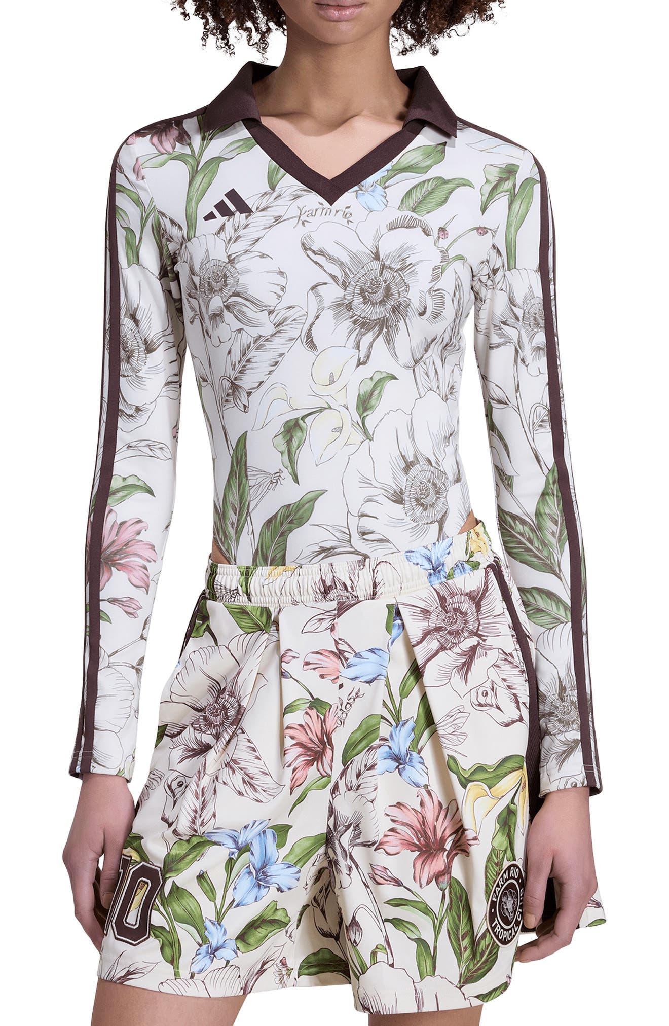x FARM Rio Floral Long Sleeve Bodysuit