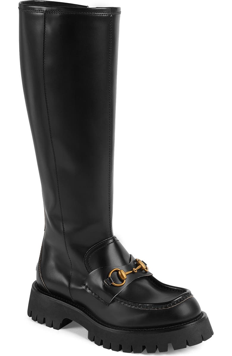 Gucci Harald Horsebit Knee High Platform Boot, Main, color,