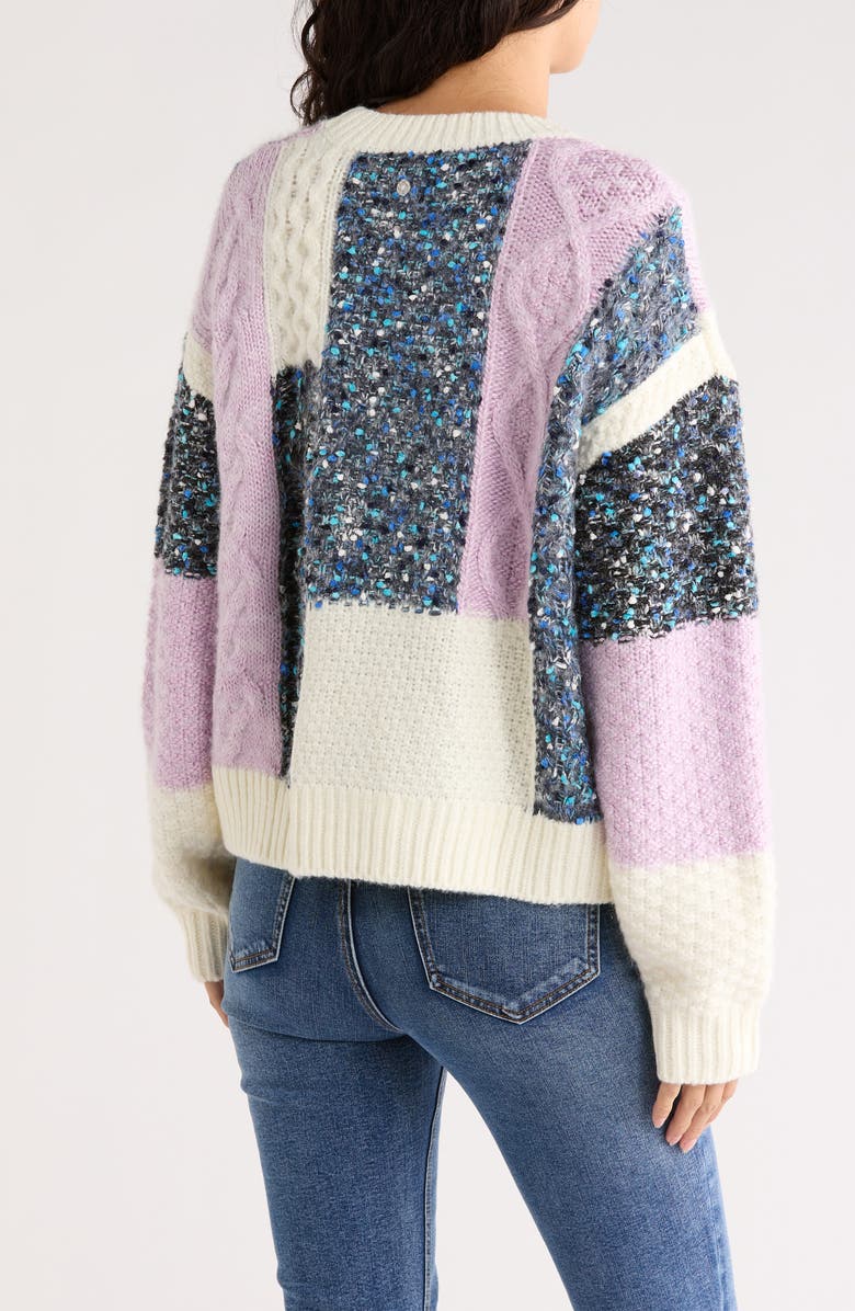 Desigual Mixed Stitch Patchwork Sweater, Alternate, color, Light Beige