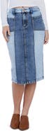 HINT OF BLU Pieced Midi Denim Skirt