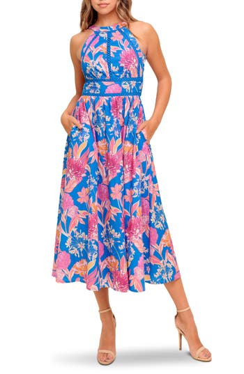 Flying Tomato Halter Midi Dress In Multi