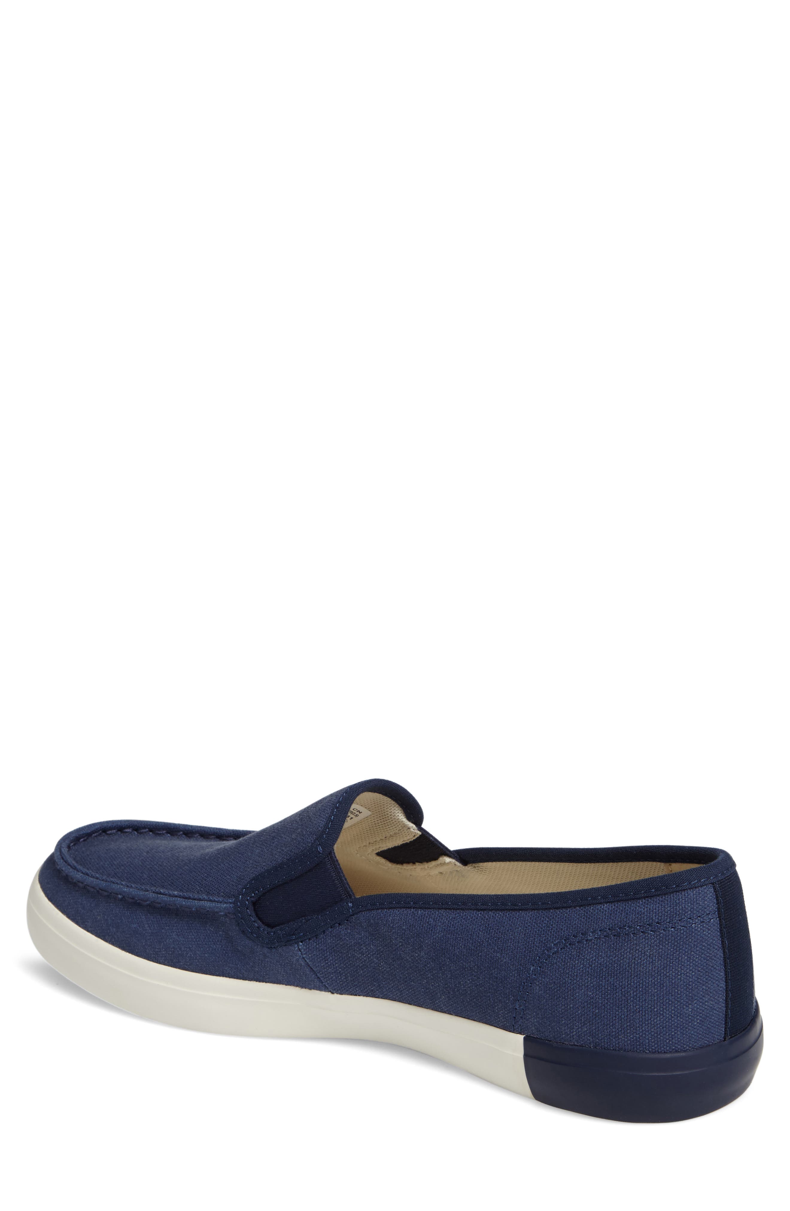'Newport Bay' Moc Toe Slip-On, Alternate, color, NAVY CANVAS