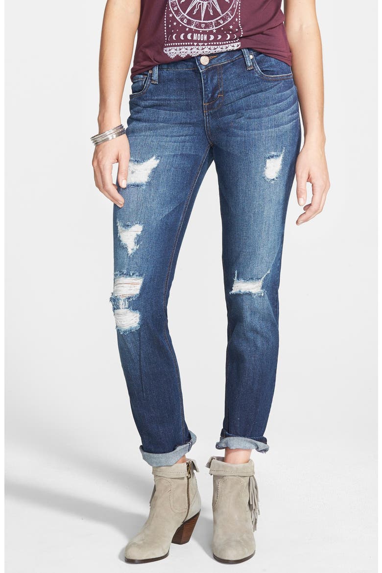 'Joey' Boyfriend Jeans, Main, color, MEDIUM BLUE WASH