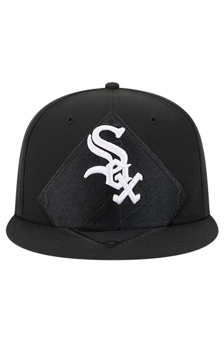 New Era Men's New Era Black Chicago White Sox Shadow Logo 59FIFTY Fitted Hat, Alternate, color, 