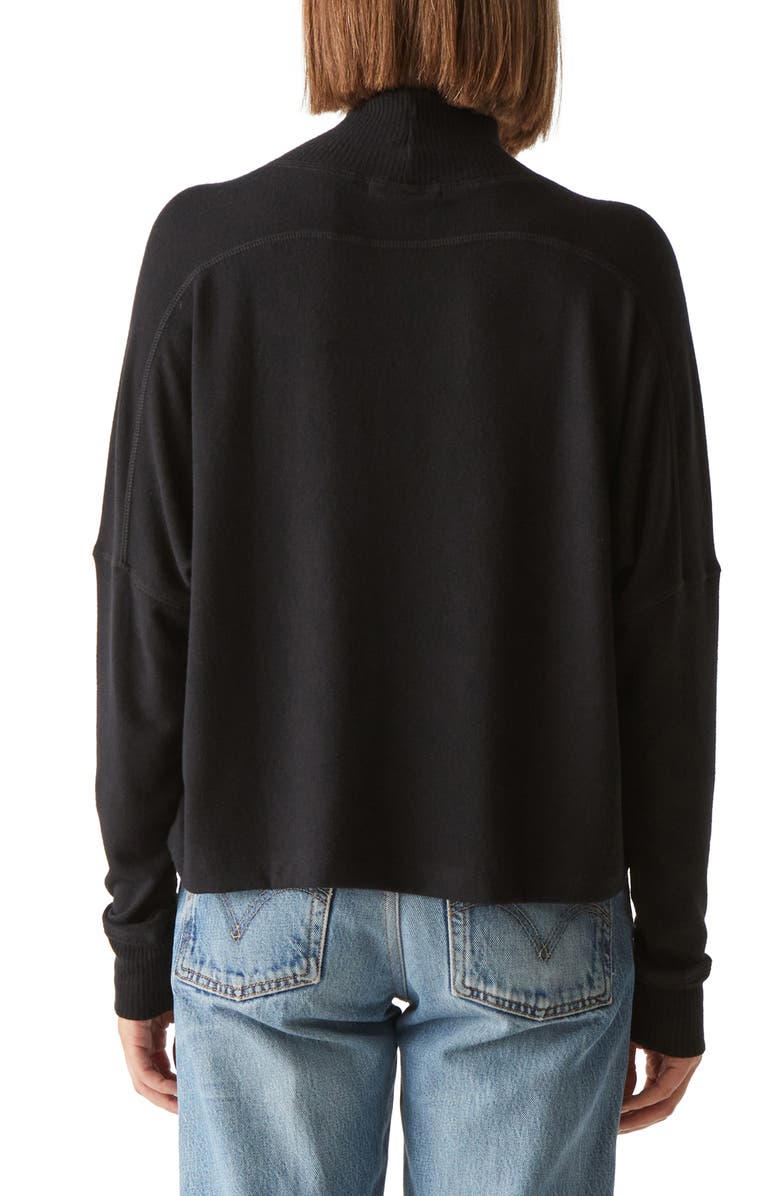 Michael Stars Frida Mock Neck Brushed Jersey Top, Alternate, color, Black