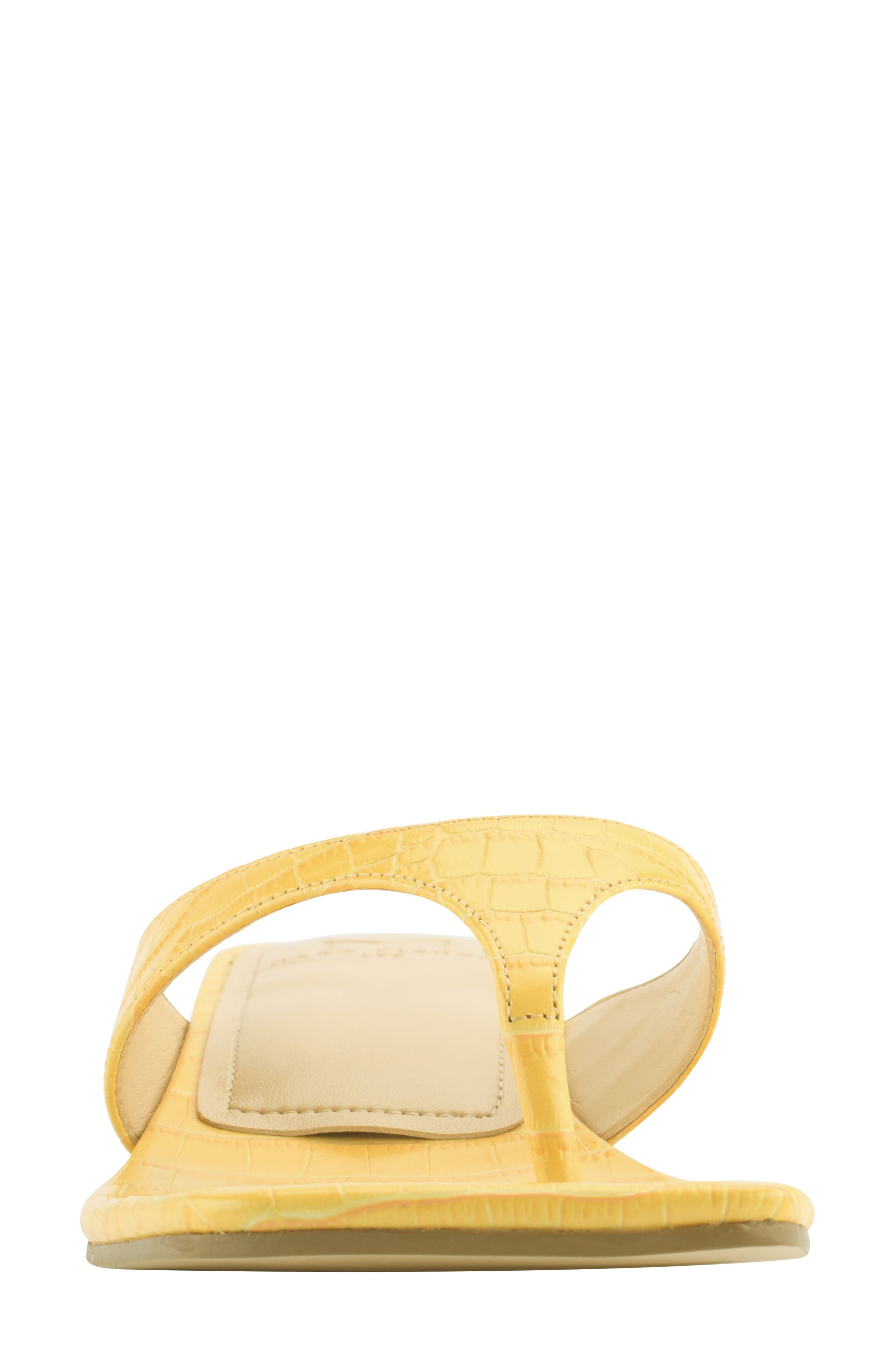MARC FISHER Faren Kitten Heel Flip Flop, Alternate, color, YELLOW LEATHER