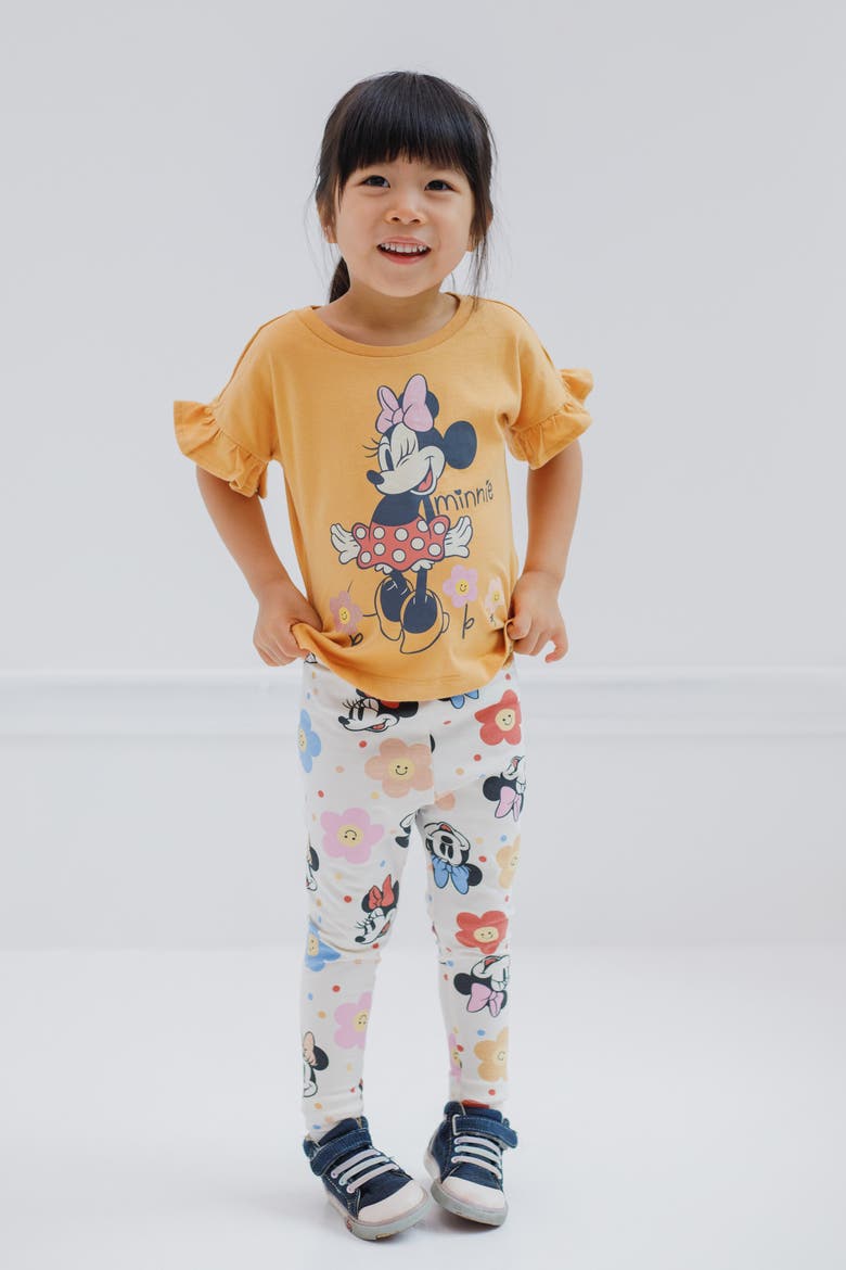 Minnie Mouse 2-Piece T-Shirt and Leggings Set, Alternate, color, Minnie Yellow Cream