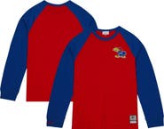 Mitchell & Ness Men's Mitchell & Ness Red Kansas Jayhawks Legendary Slub Raglan Long Sleeve T-Shirt
