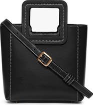 STAUD Mini Shirley Leather Satchel
