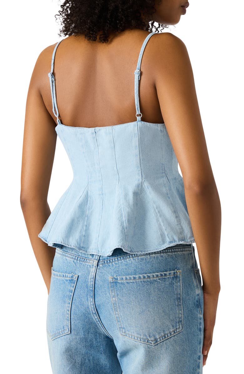 Steve Madden Demi Denim Peplum Camisole, Alternate, color, Sea Blue