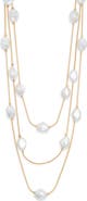NORDSTROM RACK Faux Pearl Three-Row Necklace