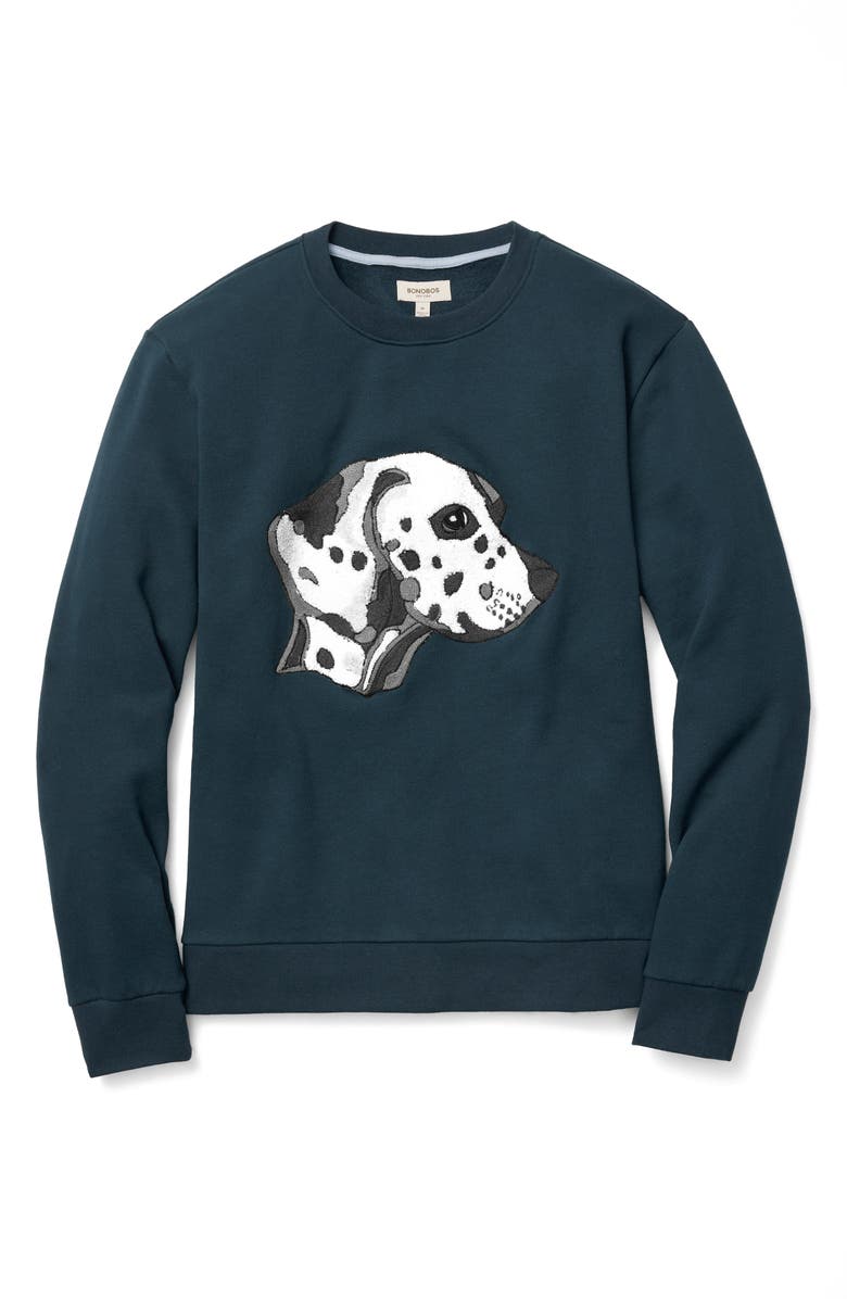 Bonobos Critters Appliqué Compact Fleece Sweatshirt, Alternate, color, Dalmation Critter Fleece V2 C8