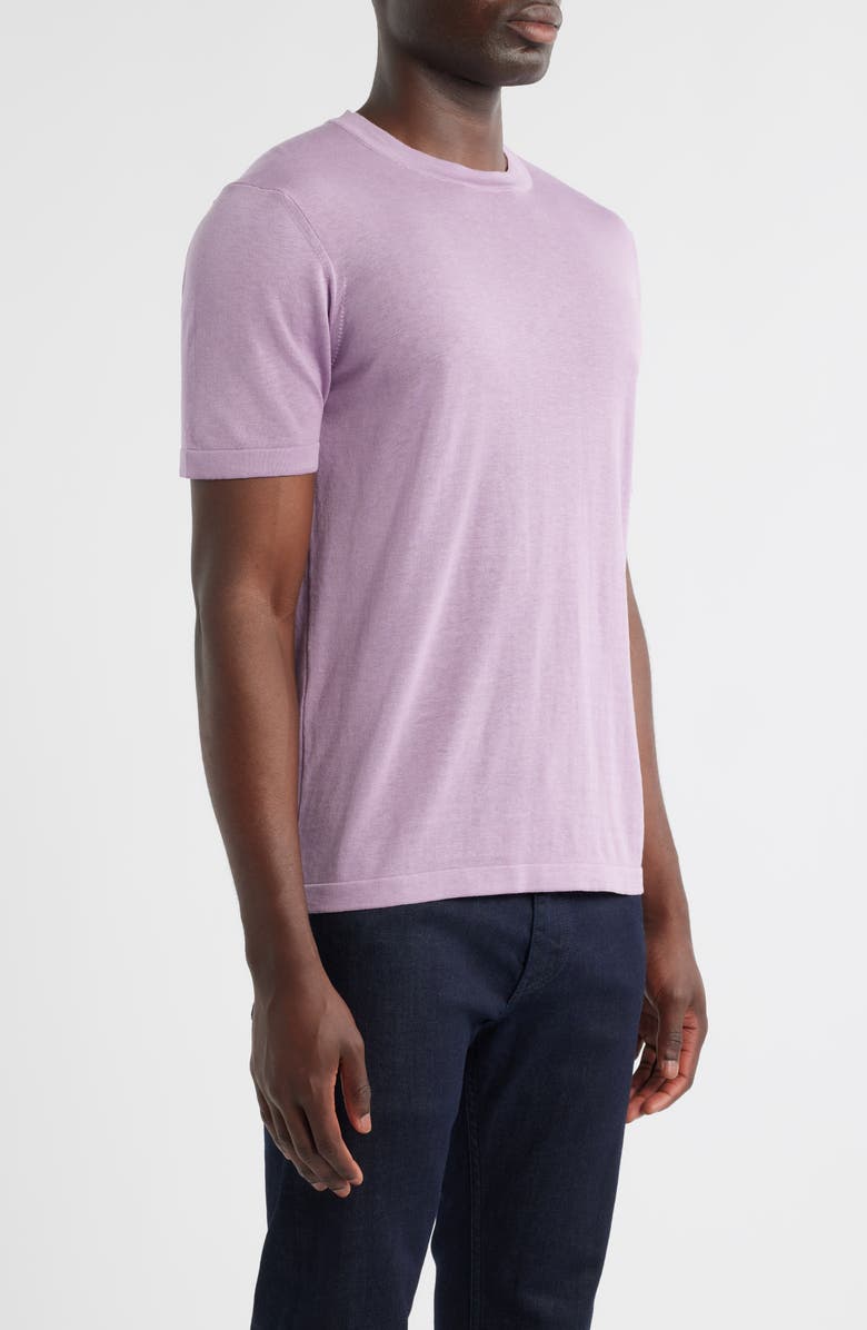 Jack Victor Wellington Heathered Cotton & Silk Crewneck T-Shirt, Alternate, color, Lilac