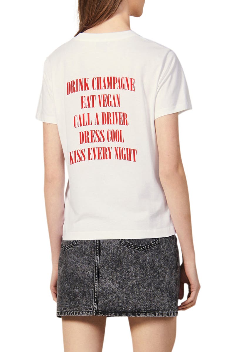 SANDRO Dressy Dress Cool Cotton Tee, Alternate, color, 