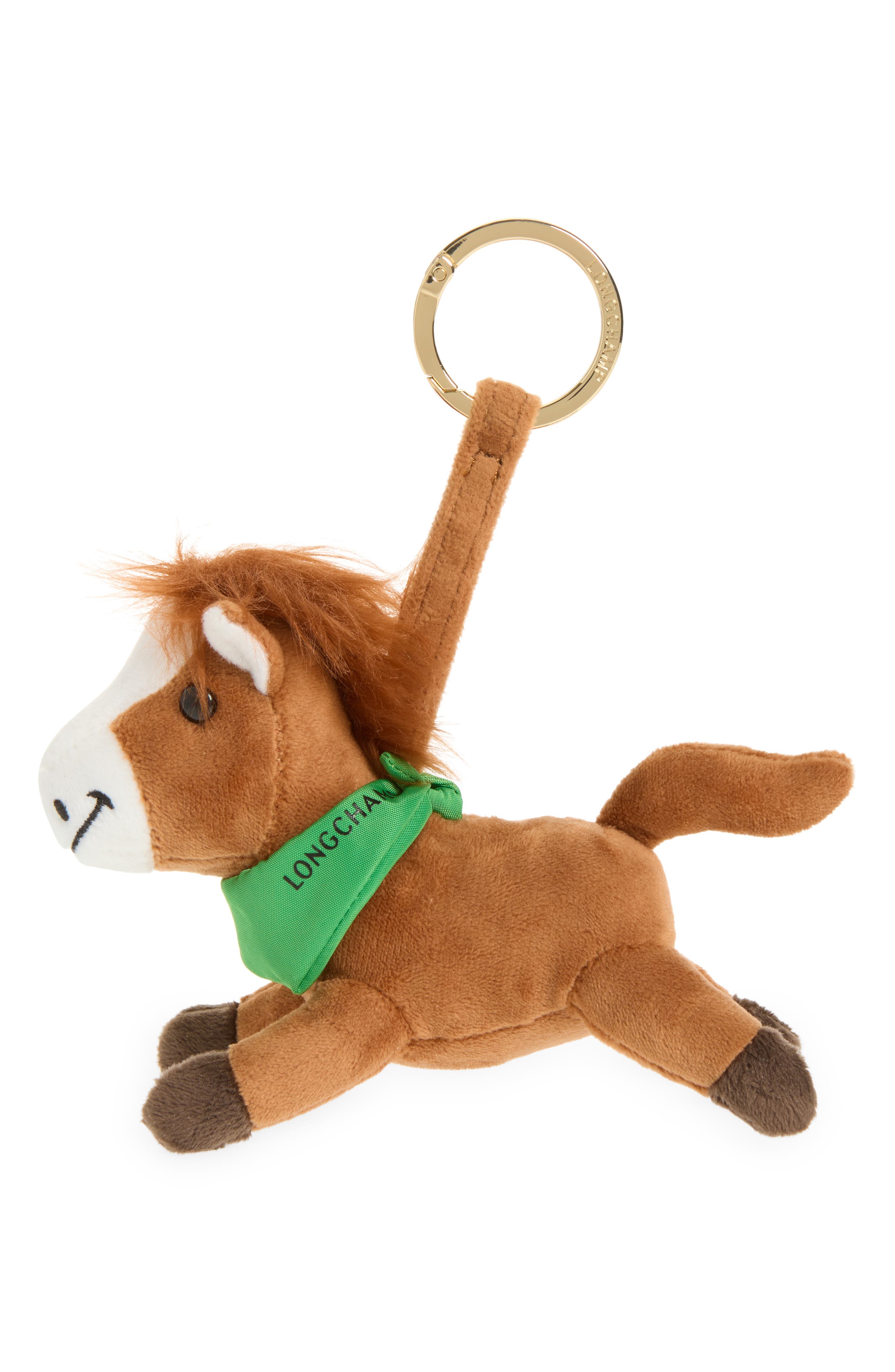 Longchamp Freehorse Key Ring, Main, color, Cognac