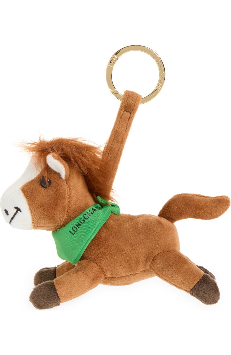 Longchamp Freehorse Key Ring, Main, color, Cognac
