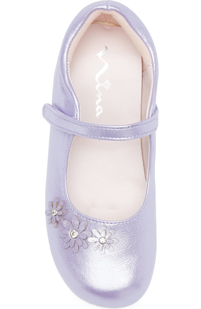 Nina Kids' Daisy Mary Jane Flat, Alternate, color, Light Purple Shimmer