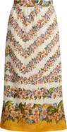 FARM Rio Floral Linen Midi Skirt