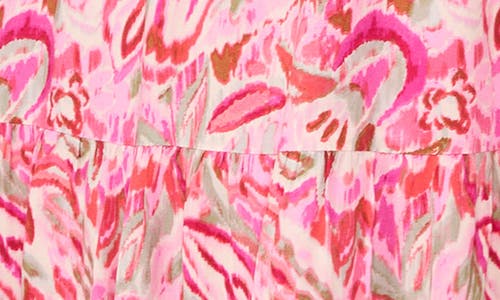 Vince Camuto Floral Tiered Linen Blend Maxi Dress In Flamingo Pink