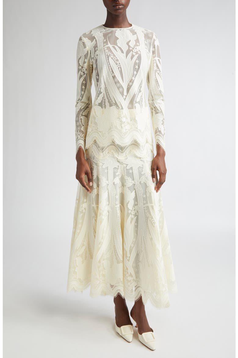 Floral Lace Top, Alternate, color, CREAM