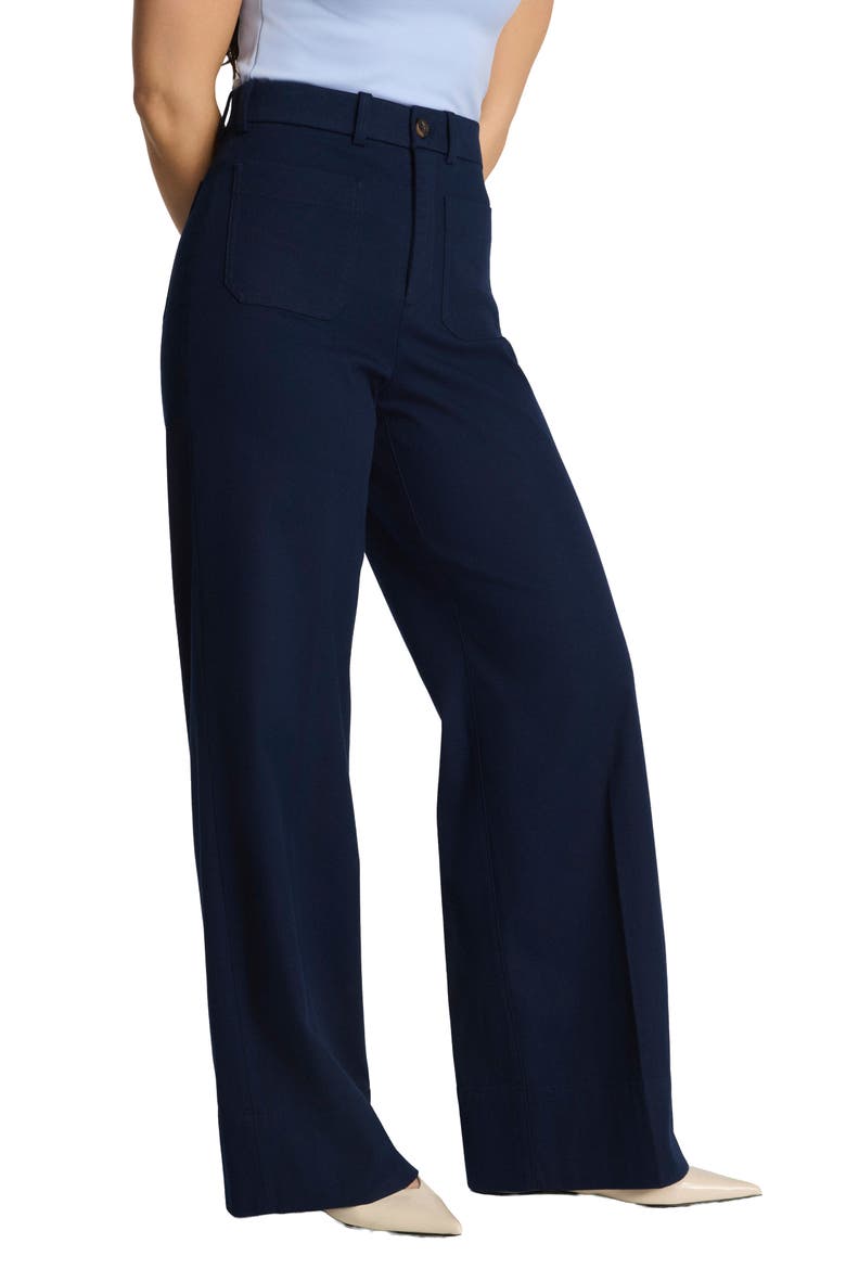 SPANXsupersmooth™ Wide Leg Stretch Twill Pants, Alternate, color, TIMELESS NAVY