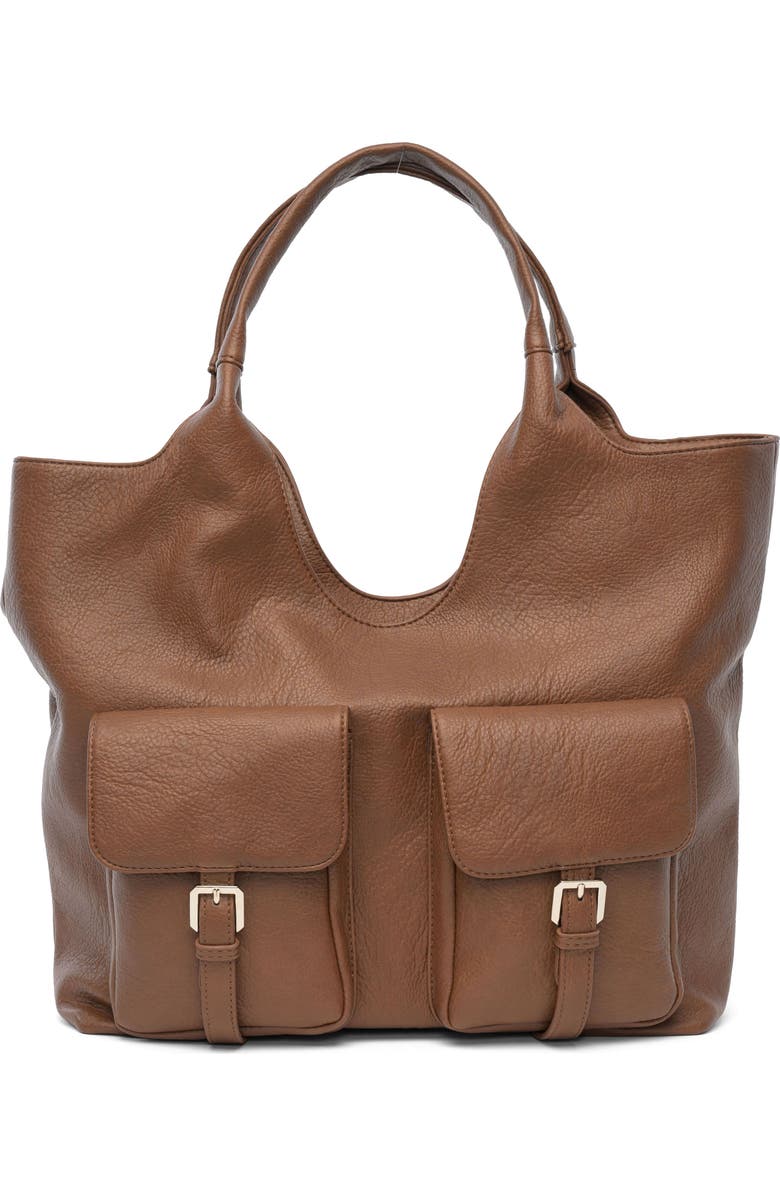 Urban Originals The Royale Vegan Leather Tote, Main, color, Chocolate