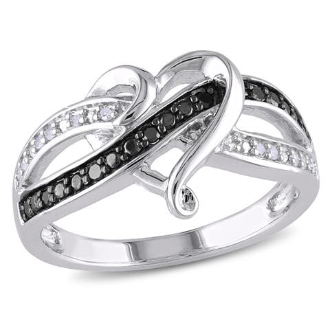 Black & White Diamond Heart Ring