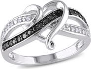 Julianna B. Black & White Diamond Heart Ring