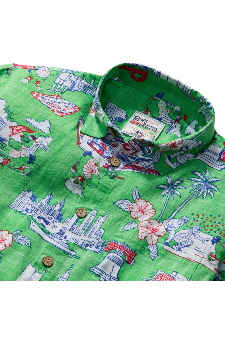 Men's Reyn Spooner  Green Philadelphia Phillies Scenic Tri-Blend Button-Down Shirt, Alternate, color, Green