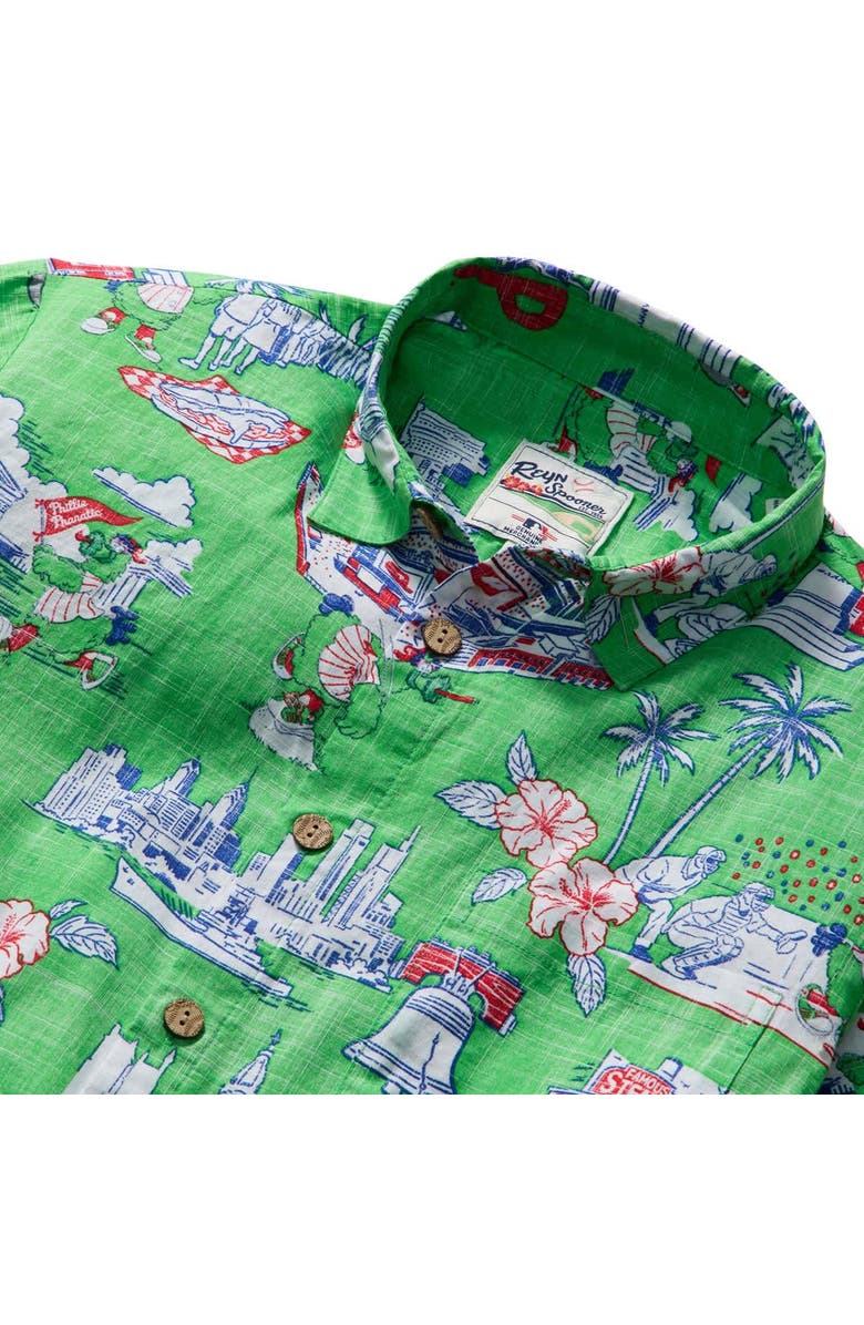 Reyn Spooner Men's Reyn Spooner Green Philadelphia Phillies Scenic Tri-Blend Button-Down Shirt, Alternate, color, Green