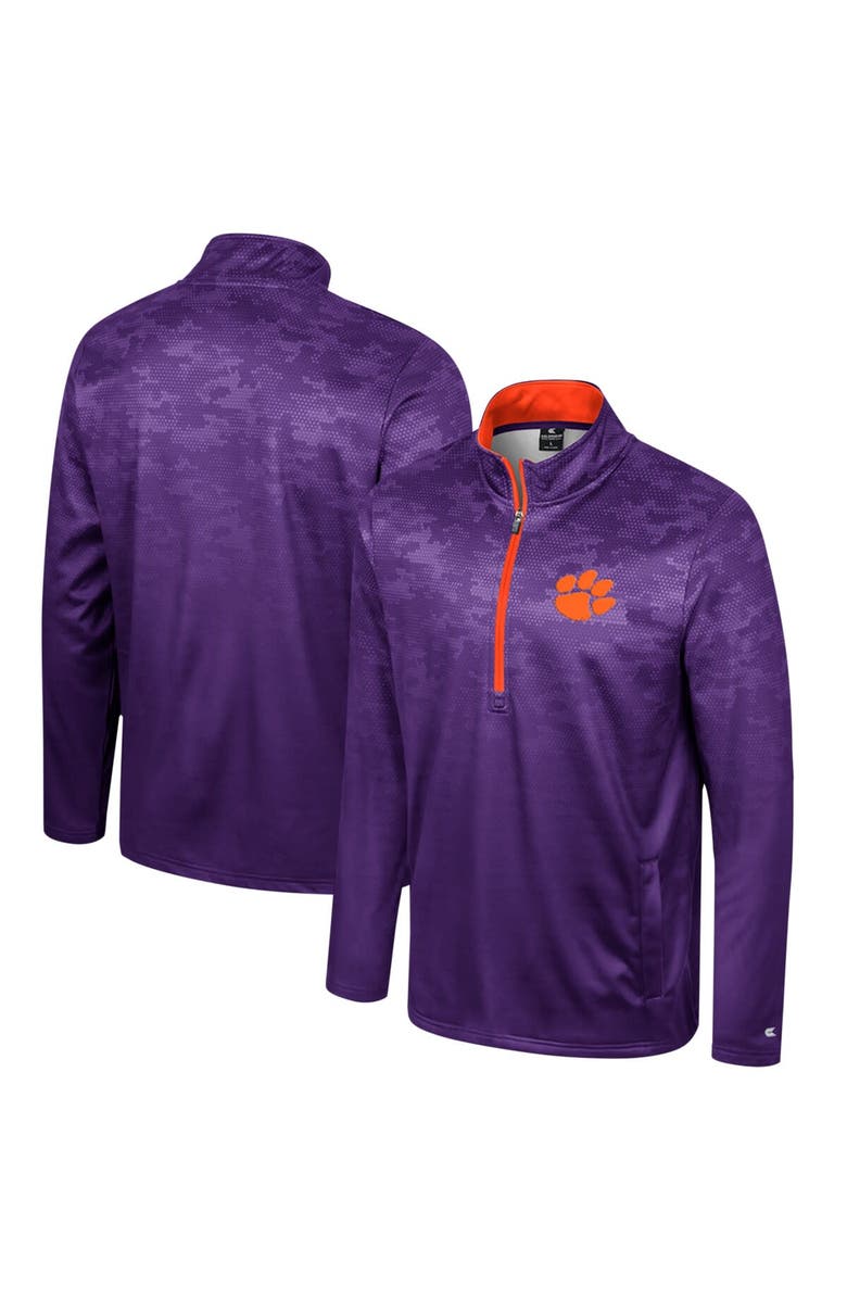 COLOSSEUM Men's Colosseum  Purple Clemson Tigers The Machine Half-Zip Jacket, Alternate, color, Purple