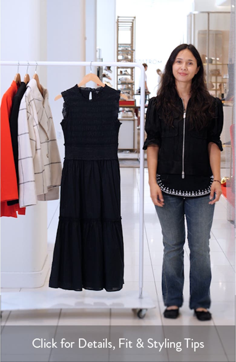 Vivier Smocked Midi Dress, sales video thumbnail