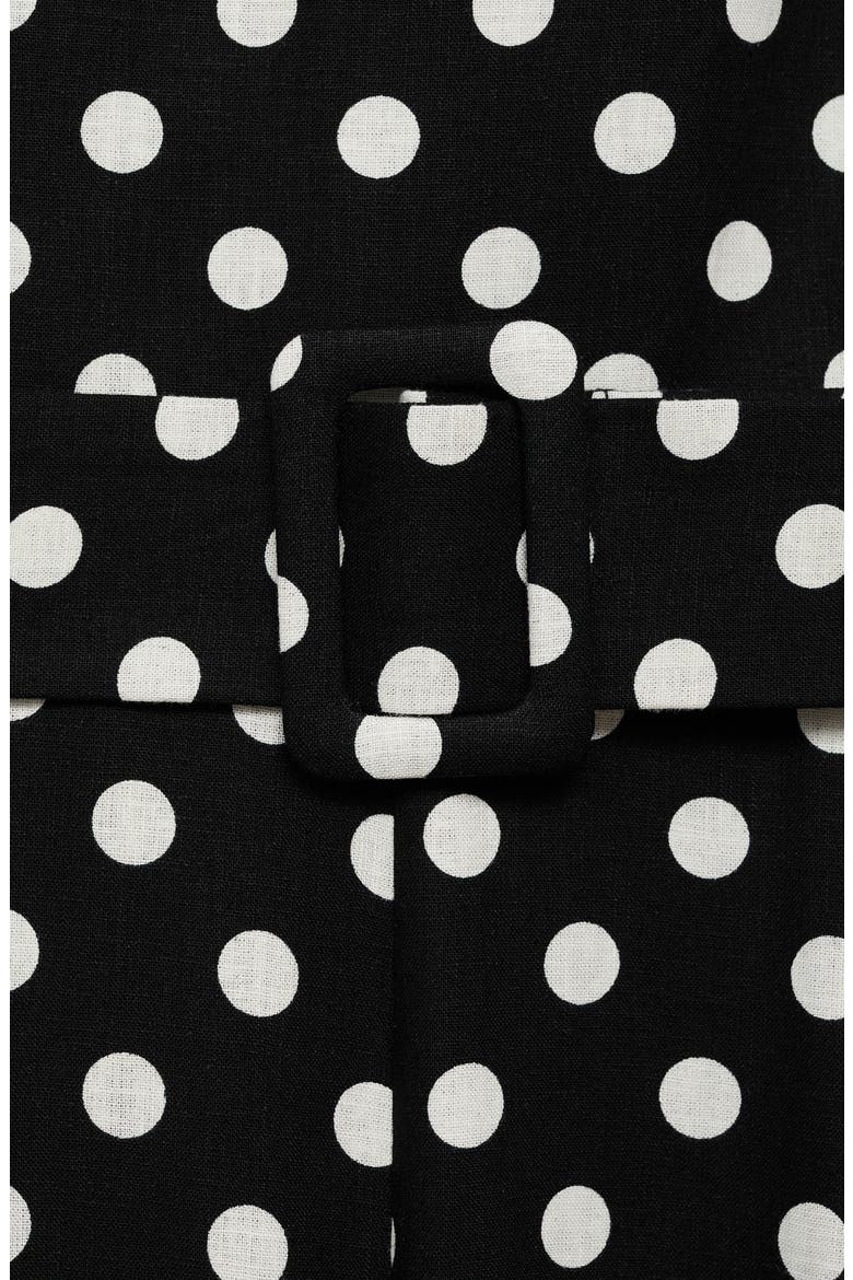 Sleeveless Polka Dot Linen Blend Jumpsuit, Alternate, color, BLACK