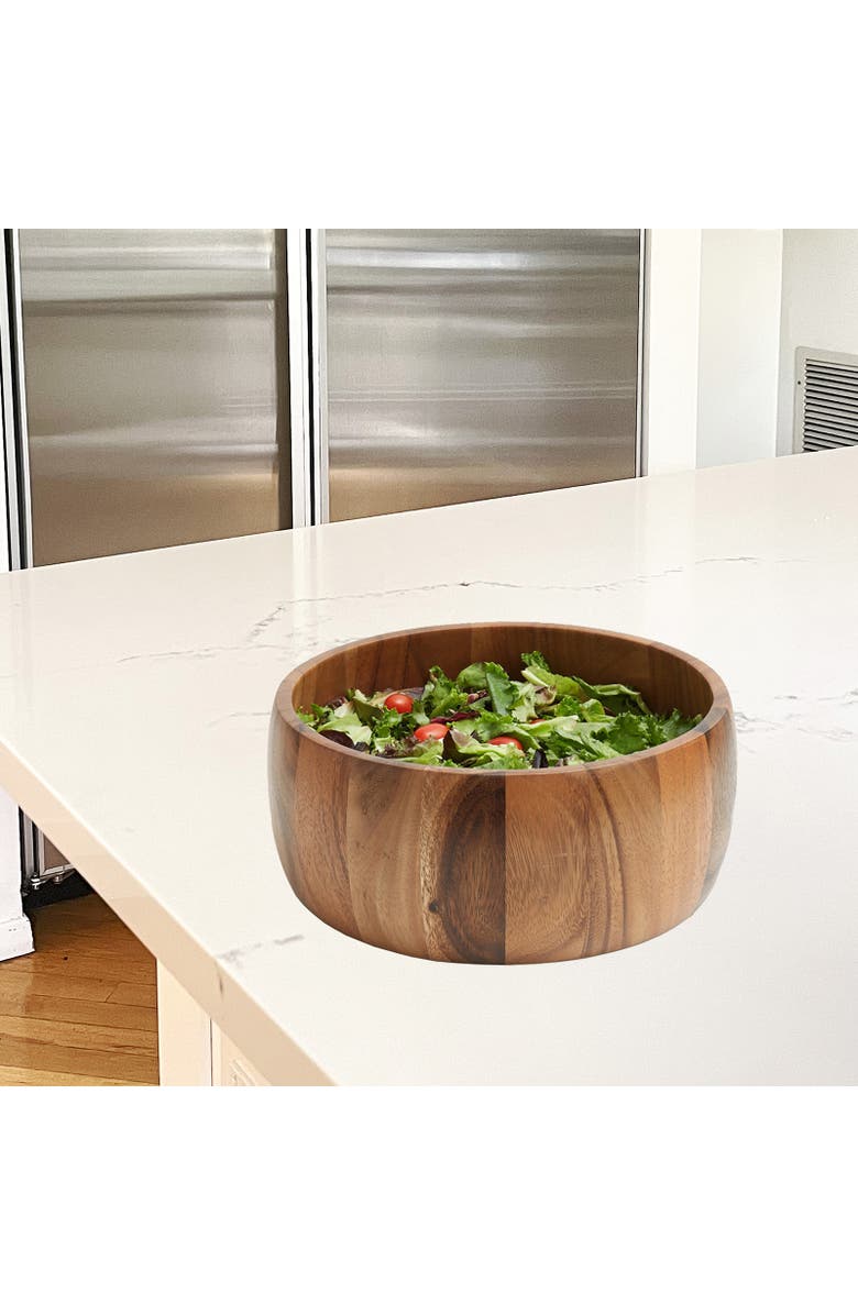 FRIELING Acacia Wood Calabash Bowl, Medium 4-Inch x 10-Inch Diameter, Alternate, color, Brown