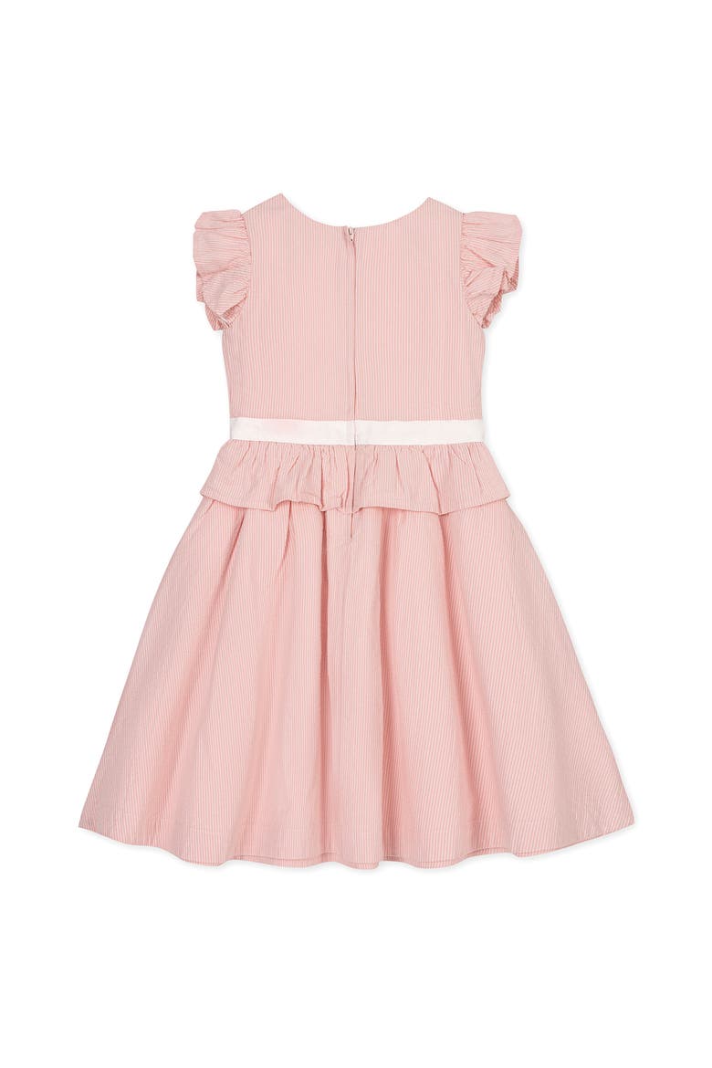 Kids' Organic Seersucker Ruffle Sleeve Peplum Dress, Alternate, color, Tonal Rose Seersucker