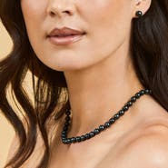 The Pearl Source 7.0-7.5mm Japanese Akoya Black Pearl Necklace - AA+ Quality